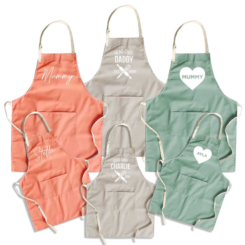 Personalised Cotton Apron Adult & Children's Sizes image 1