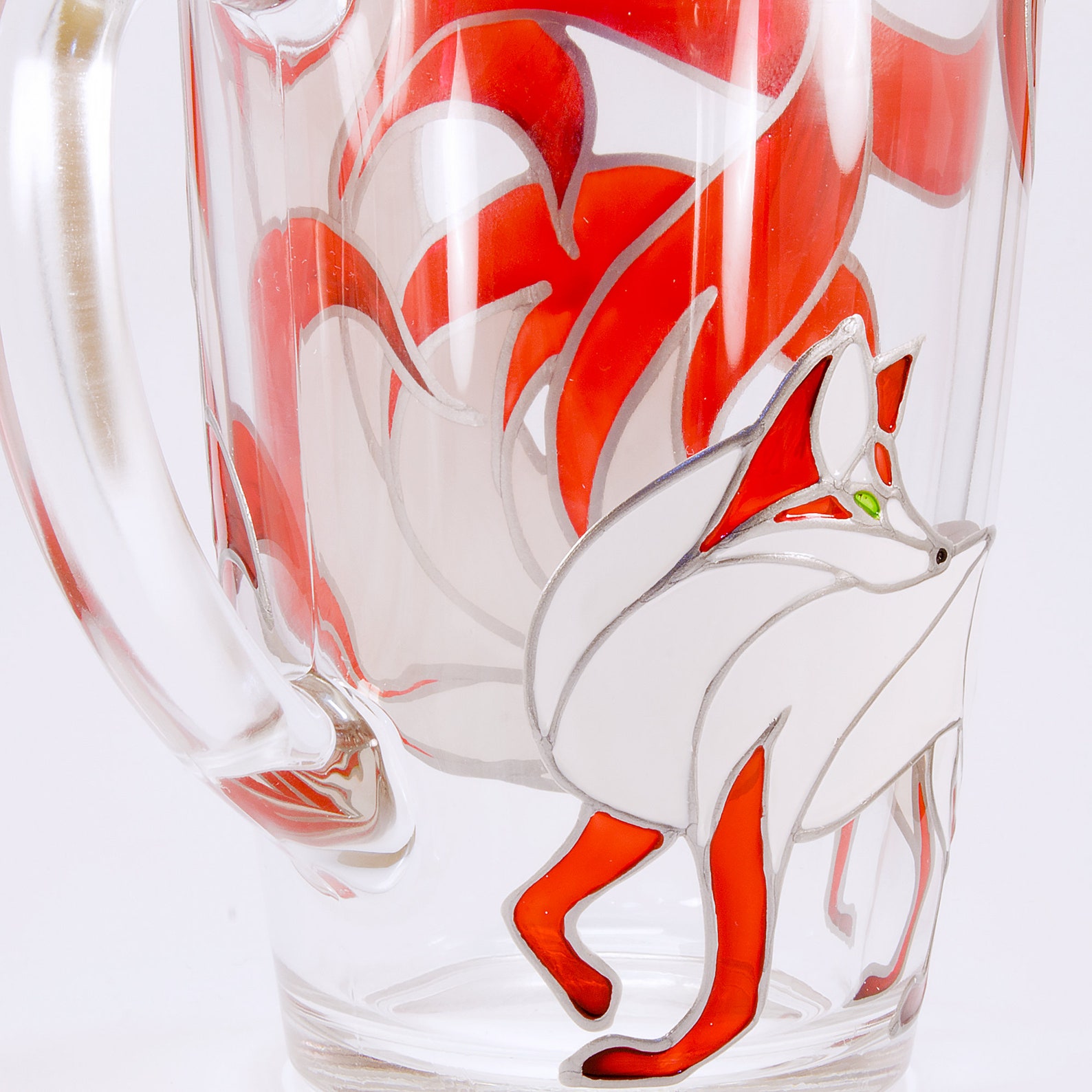 Personalized Kitsune Mug. Unique Coffee Mug Hand Painted Fox Etsy