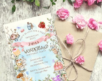 Wonderland Birthday Party - Invitation Template