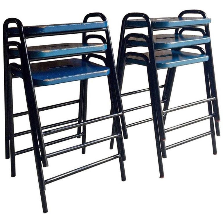 Fabulous Set of Six Science Lab Bar Stools Industrial Etsy