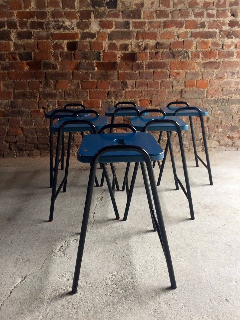 Fabulous Set of Six Science Lab Bar Stools Industrial Etsy