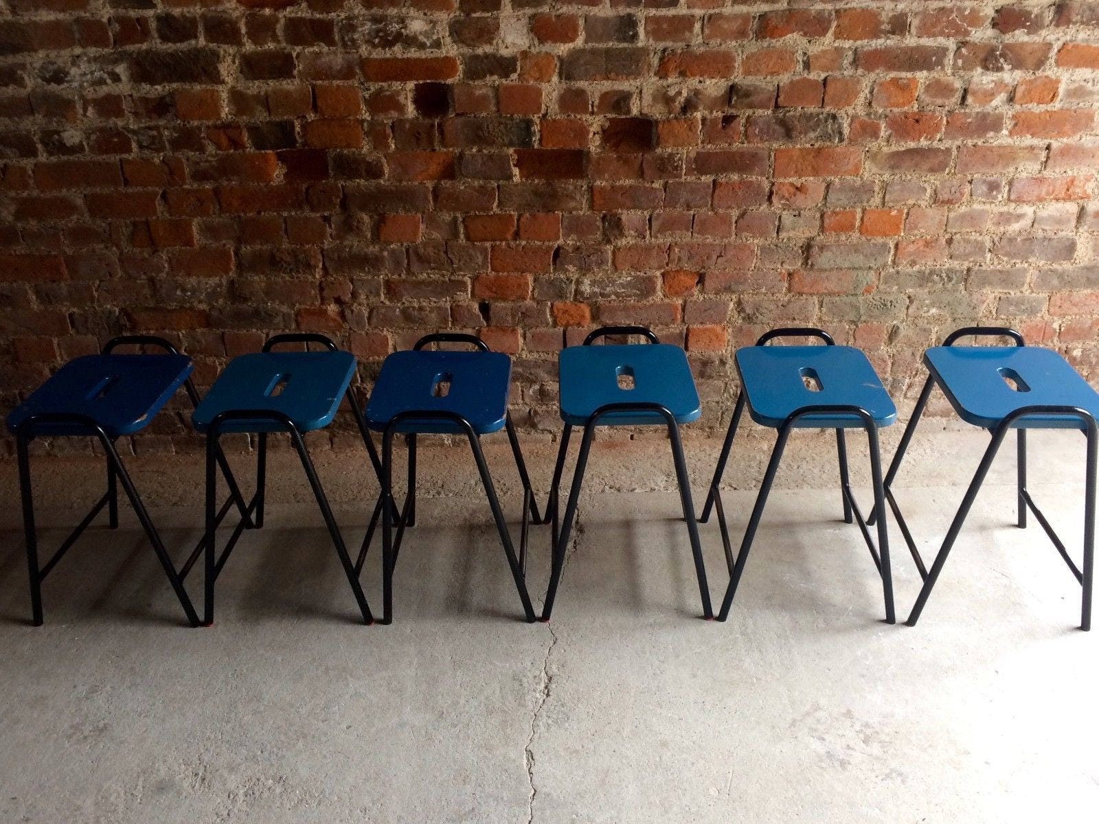 Fabulous Set of Six Science Lab Bar Stools Industrial Etsy