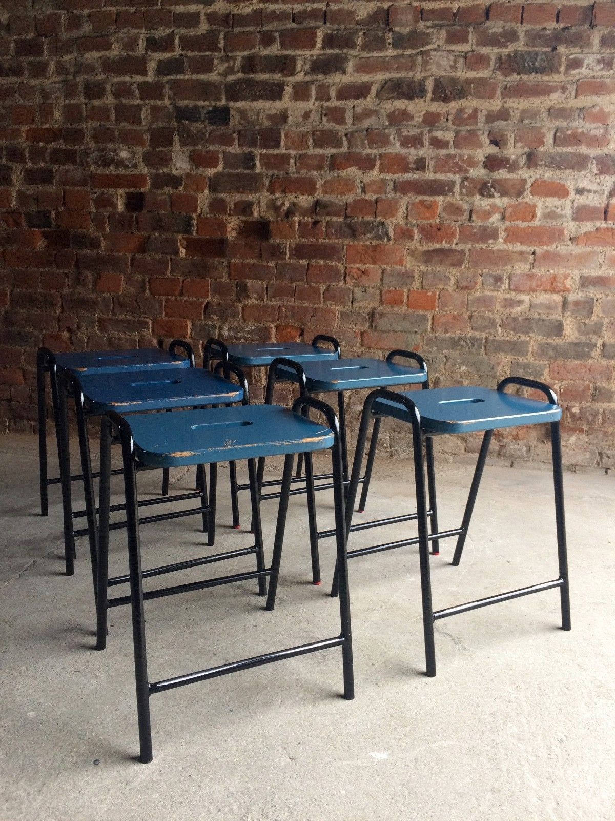 Fabulous Set of Six Science Lab Bar Stools Industrial Etsy