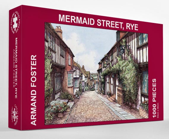 MERMAID STREET Rye - 1000 piece JIGSAW by Armand Foster