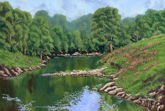 THE RIVER KENT  - Original oil painting by Armand Foster - 20" x 30"