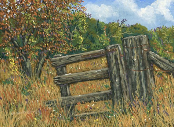THE OLD GATE - Original oil painting on stretched canvas by Armand Foster - 16" x 12"
