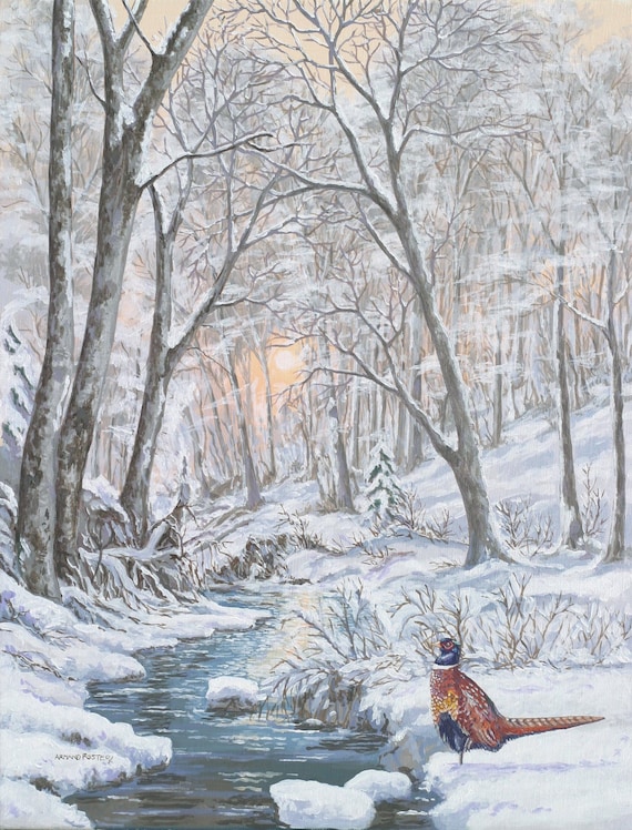 WINTER WOODLAND - Stunning original oil painting by Armand Foster - 26" x 20" canvas