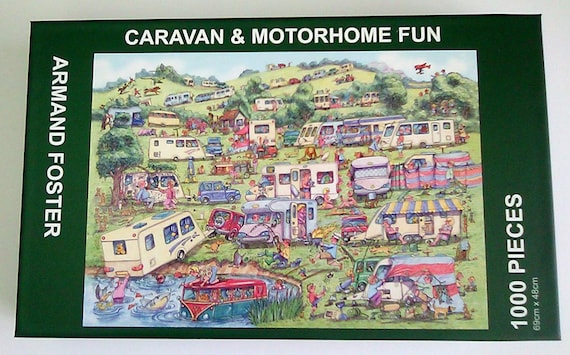 CARAVAN and MOTORHOME FUN -1000 piece jigsaw by Armand Foster