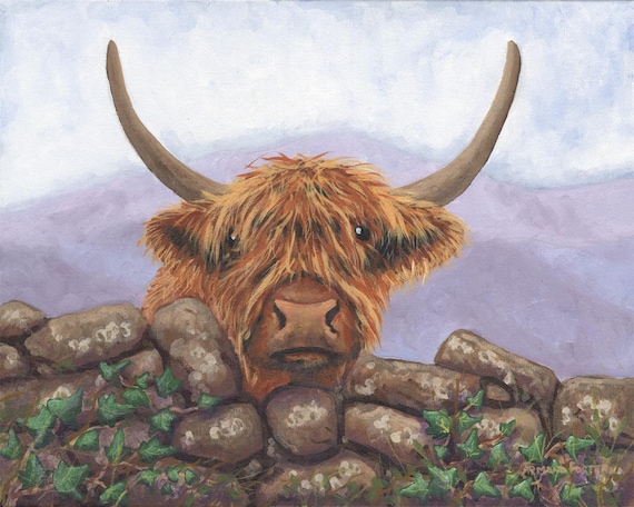 Highland Cow - Stunning original oil study on stretched canvas by Armand Foster - 20" x 16"