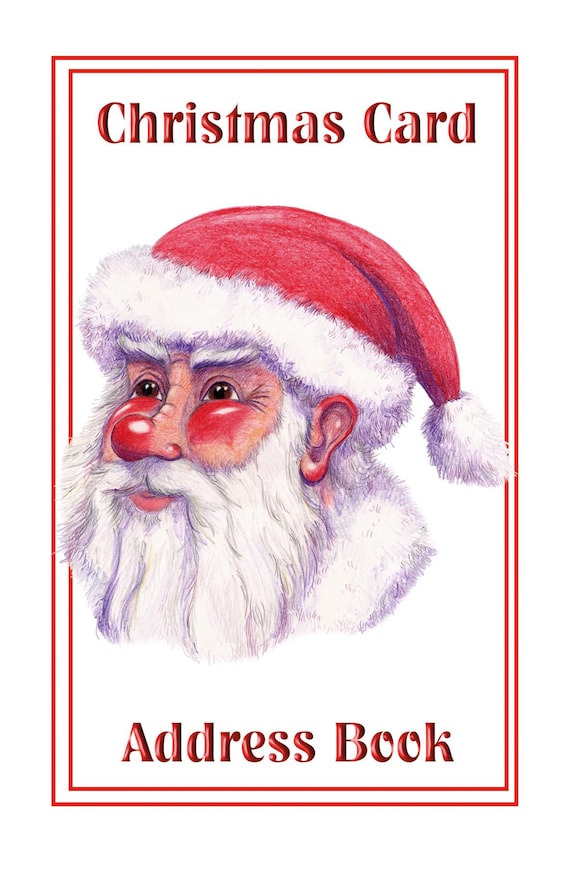 CHRISTMAS CARD Address Book - HARDBACK with full colour cartoons by Armand Foster