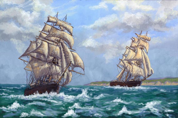ROUNDING THE HEADLAND  - Original oil painting by Armand Foster - 20" x 30"