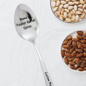 Personalized Peanut Butter Spoon: Custom Engraved Christmas Stocking Stuffer