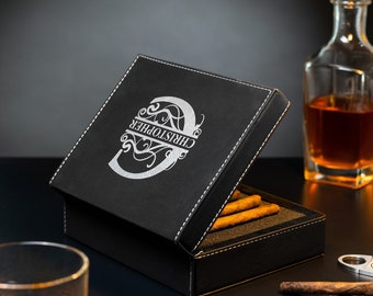 Personalized Rosewood Cigar Box – Engraved Groomsmen Gift