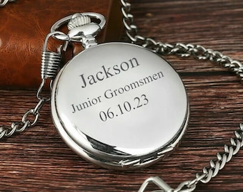 Engraved Pocket Watch - Personalized Pocketwatch GROOMSMEN/GROOM gift - Wedding Watch