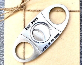 Father of the Bride, Personalized Cigar Cutter, Engraved Cigar Cutter, Father of the Bride Gift