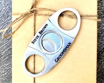 Groomsmen Personalized Cigar Cutter, Groomsmen Engraved Cigar Cutter, Best Man Gift, Groom Gift