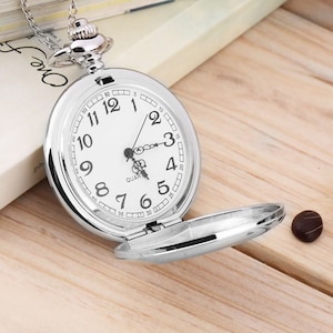 Personalized Antique Style Pocket Watch with Chain: Engraved Gift