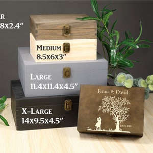 Personalized Wood Memory Keepsake Box, Family Tree Keepsake Box, Personalized Gift Box, Personalized Wedding Memory Box, Photo Box image 8