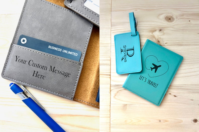 Personalized Passport Holder, Personalized Luggage Tag, Passport Holder Personalized , Engraved Passport Cover, Passport Cover image 3
