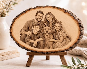 Foto-aandenken van lindenhout met lasergravure, rustiek houten portret (gepersonaliseerd)