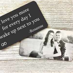 Tarjeta de billetera personalizada, inserto de billetera de metal, regalo de despliegue militar, votos matrimoniales, regalo de novio para él, día del padre
