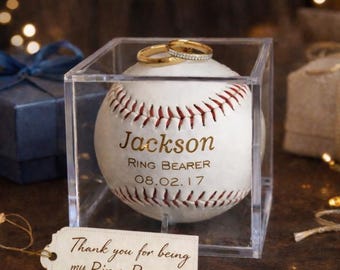 名入れ刻印入り野球ボール：リングベアラーへの結婚式の引き出物ギフト