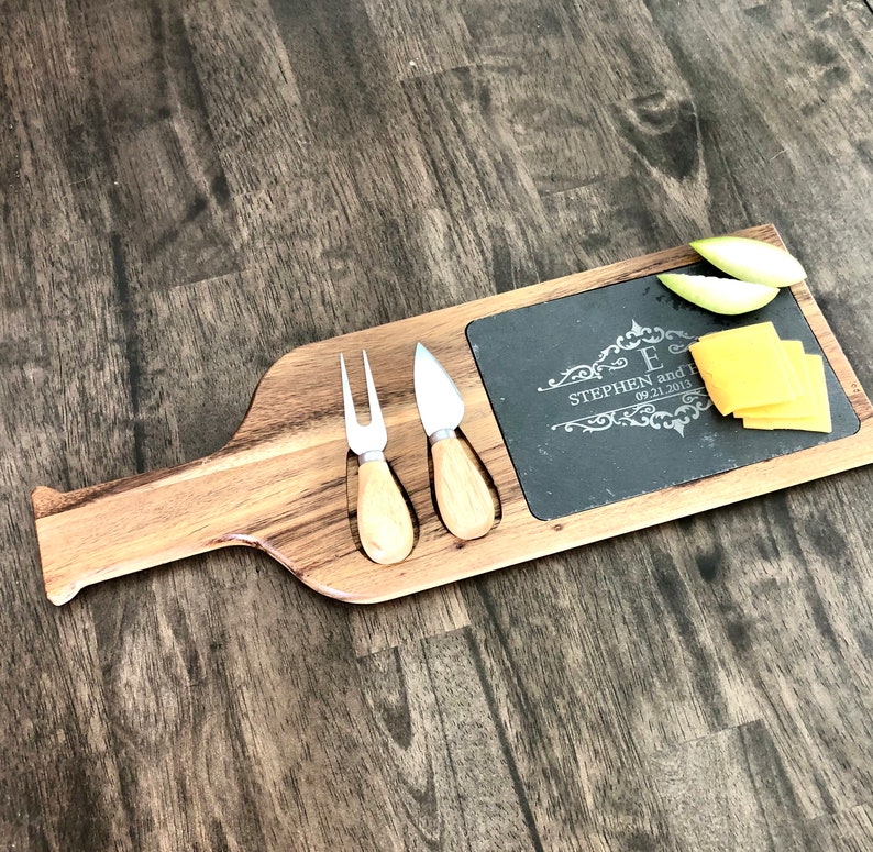 Engraved Cutting Board Personalized Slate Cheese Board Etsy