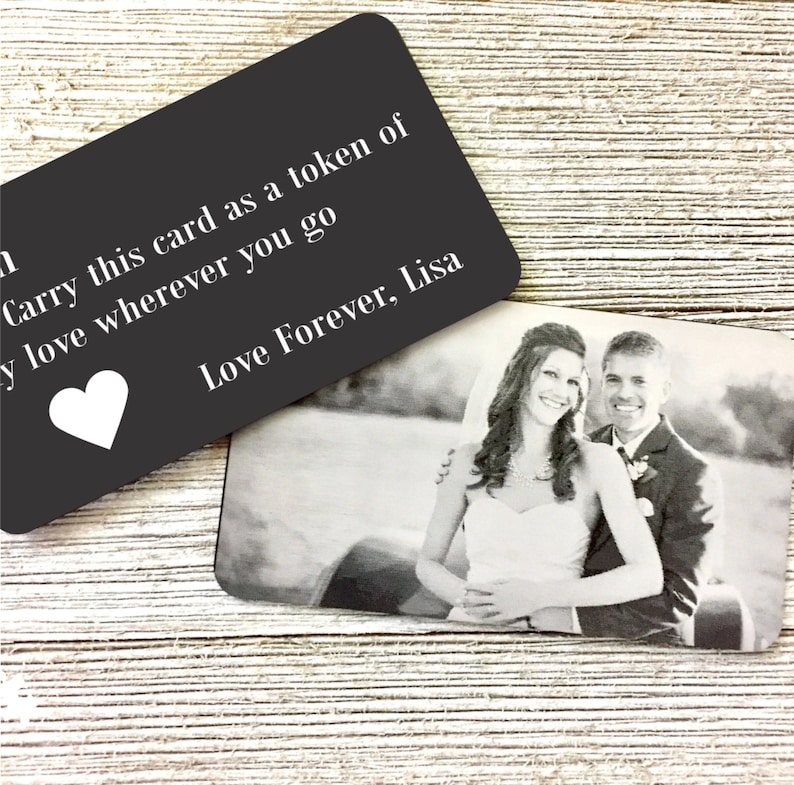SALE Engraved HANDWRITING Picture Wallet Card Photo Wallet Insert Groom gift, Husband gift, Anniversary gift for Boyfriend image 4