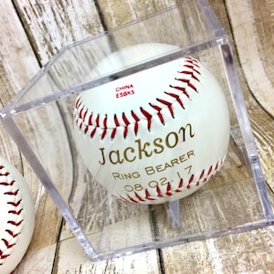 Ring Bearer Gift, Personalized Laser Engraved Baseball, Custom Baseball, Ring Security, RingBearer Gift, Junior Groomsman, Baseball Gift