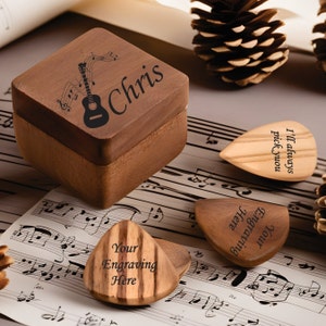 Personalisierte Teenager Boy Holz Plektrum Fall-Gitarre Plektrum für Jungen-einzigartige gravierte Geschenke-Ideal Teen Geschenk oder Sohn Geschenk-Trendy Praktische Junge Geschenk