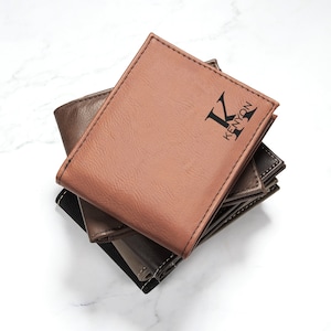 Billetera grabada personalizada: billetera personalizada para hombre, regalo memorable para papá, novio, regalo de cumpleaños para adolescentes