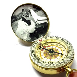 Engraved PHOTO Compass, Personalized Compass, Groomsmen Gifts, Christmas Gift, Fathers Day Gifts, Valentines Day, Anniversary Day