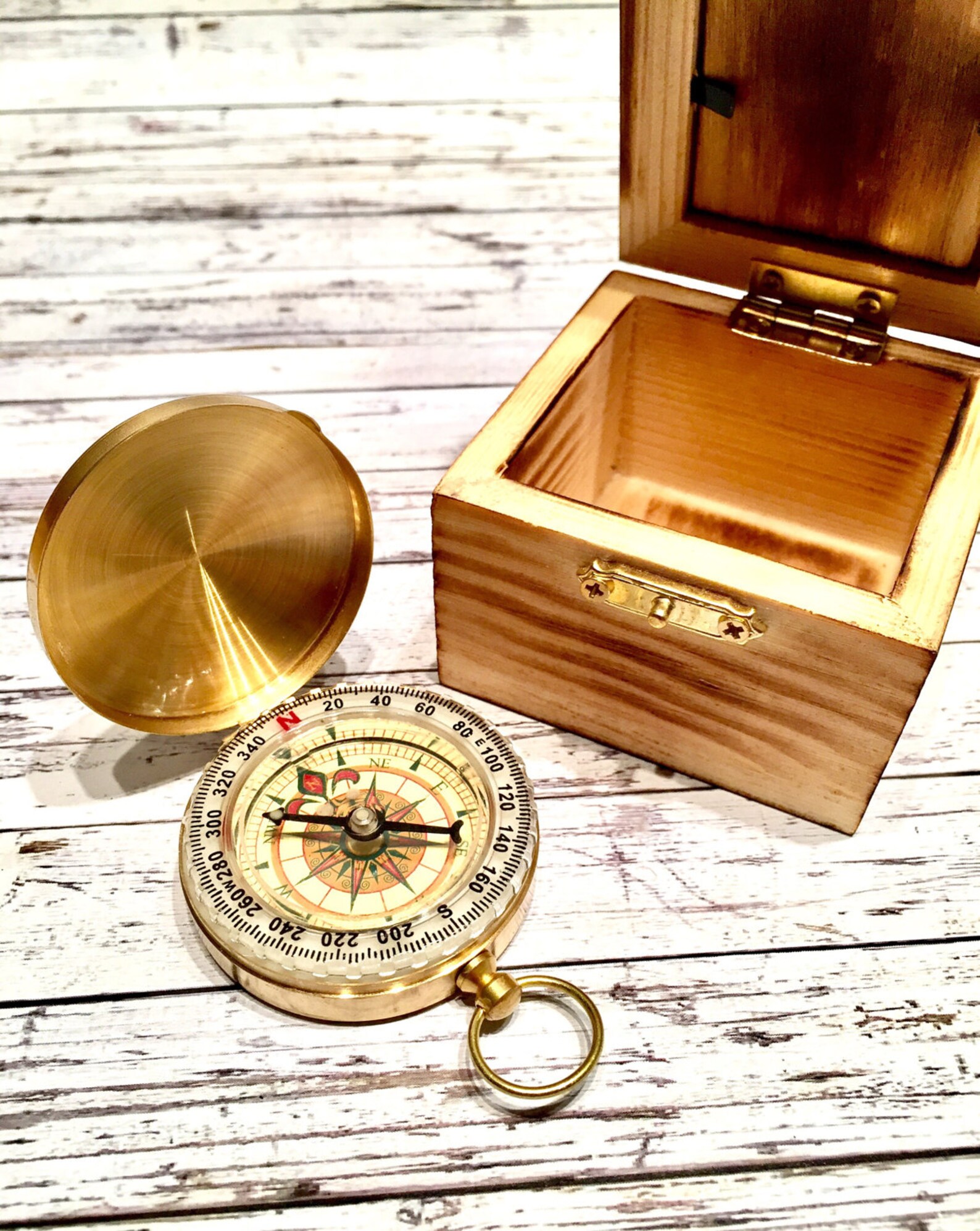 Engraved Compass Personalized Compass. Boxed Compass Groom Etsy