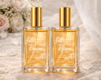 Personalized Engraved Perfume Bottle – Wedding Keepsake Gift for Bridesmaids Mom