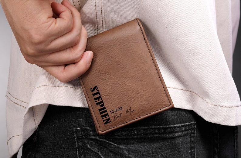 Kids Personalized Wallets: Thoughtful Gift for Son from Mom, Monogrammed Leather Wallet for Boys - Unique and Personalized Boys' Wallets