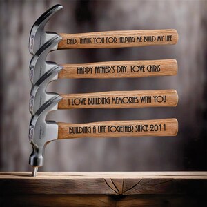 Personalized Engraved Hammer: 16oz Wood Handle, Dad Gift