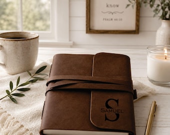 Personalized Leather Journal: Custom Engraved Travel Sketchbook