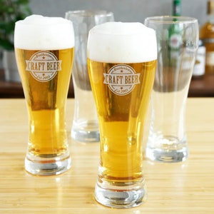 Personalized Pilsner Glass: Engraved Groomsmen Gift, Wedding Beer Glass