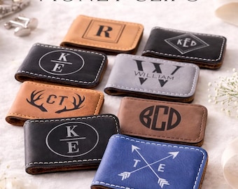 Personalized Photo Money Clip: Vegan Leather Groomsmen Gift
