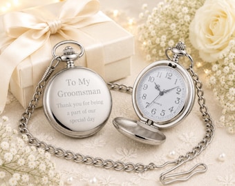 Personalisierte Groomsmen Taschenuhr, Hochzeitsgeschenk