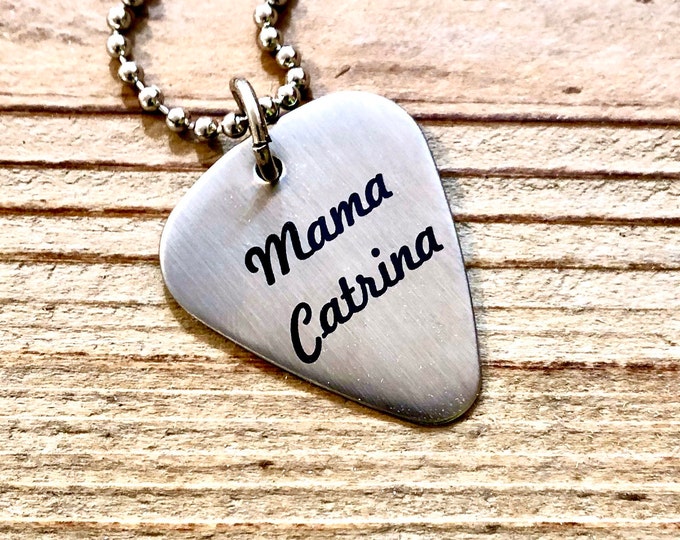 Custom Engraved Guitar Pick Necklace, Personalized Guitar Pick Necklace, Guitar Pick Necklace for Men