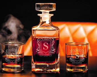 ヴィンテージ デキャンタセット『ARMORS DECANTER SET Nikka Armor Whiskey Knight Silver Empty Decanter & Set of 6