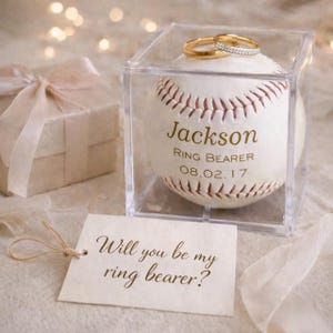 Personalized Baseball Ring Bearer Gift: Laser Engraved Custom Keepsake