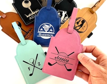 Leatherette Custom Golf Bag Tag for Women, Eco Friendly Personalized Golf Tee Gift, Golf Gifts for Women, Women Golf Accessories