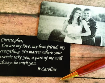 Boyfriend Gift, GIFT for BOYFRIEND Groom Gift, Wallet Card, Engrave Wallet Card, Personalize Wallet Card, Engraved Handwriting