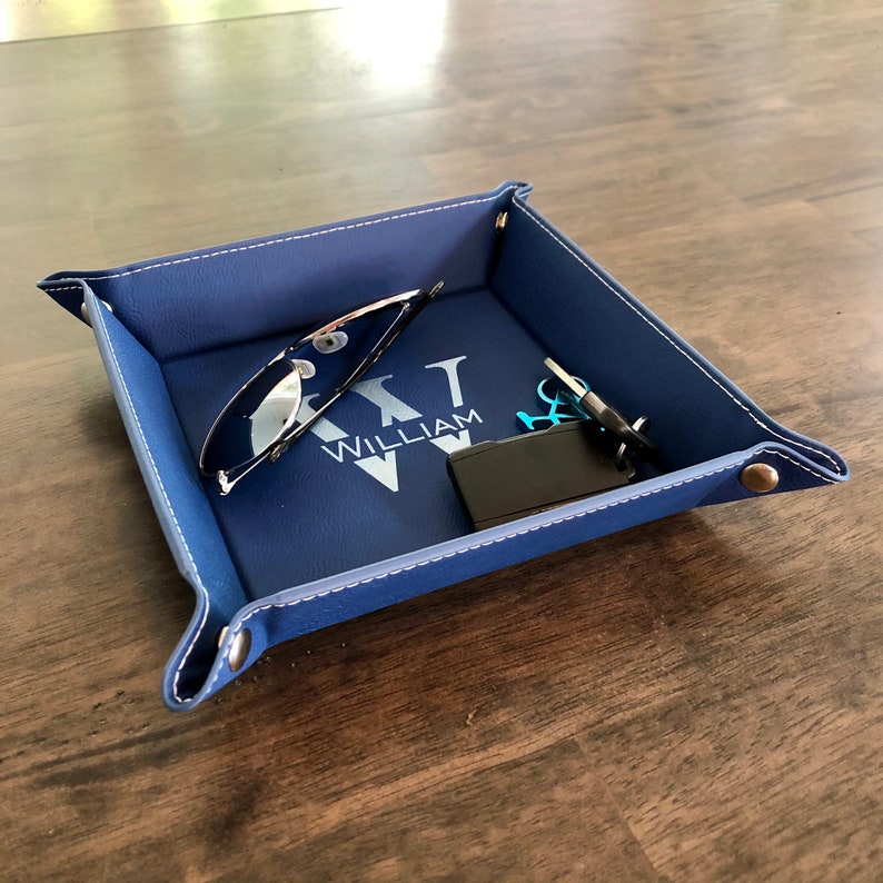 Leather Valet Tray for Men, Personalized Leather Valet Tray, Valet Tray Gift for Groom