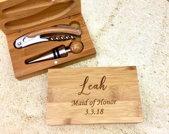 Personalisierter Korkenzieher & Weinstopper-Set: Graviertes Hochzeitsgeschenk