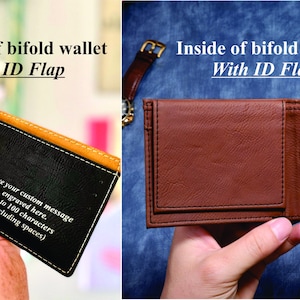 Personalized Leather Men's Wallet:Valentine's Day Gift for Boyfriend, Husband, Father, Dad-Handwriting Engraved Anniversary Surprise for Him image 4