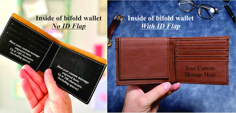 Personalized Leather Men's Wallet:Valentine's Day Gift for Boyfriend, Husband, Father, Dad-Handwriting Engraved Anniversary Surprise for Him image 4