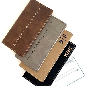 PERSÖNLICHE Scheckheft-Cover, gravierte Scheckbuch-Cover, benutzerdefinierte Scheckbuchhülle aus Leder, benutzerdefinierter umweltfreundlicher Scheckheft-Halter